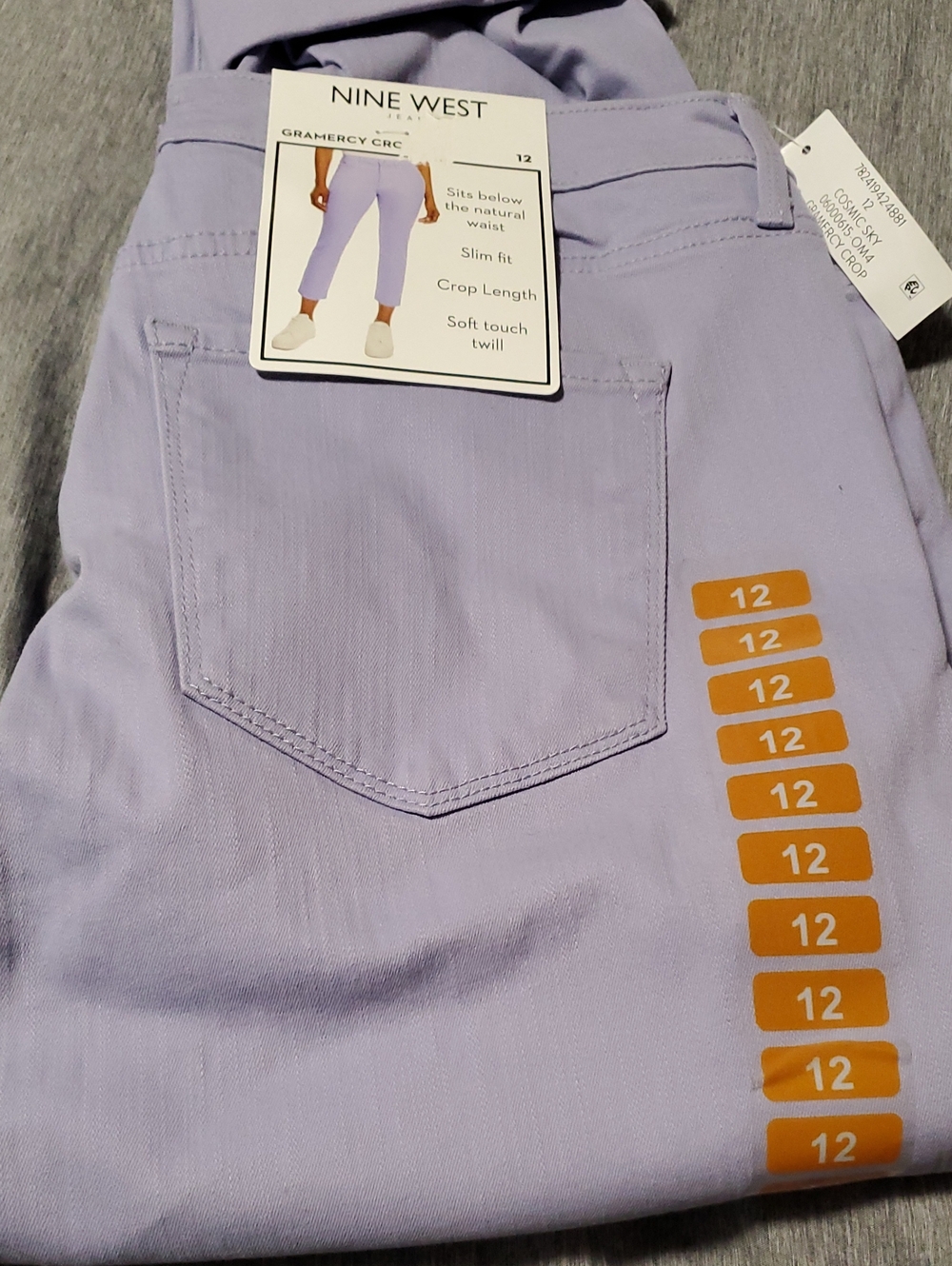 Nine West Lavender Crop Slim Jeans - Light Purple Twill